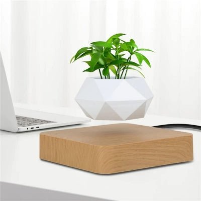 Pot de fleur intérieur - LevitatingPot™ - Blanc&marron clair - Suspension florale chic