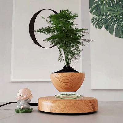 Pot de fleur intérieur - LevitatingPot™ - Bois - Suspension florale chic
