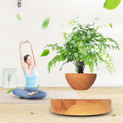 Pot de fleur intérieur - LevitatingPot™ - Bois - Suspension florale chic