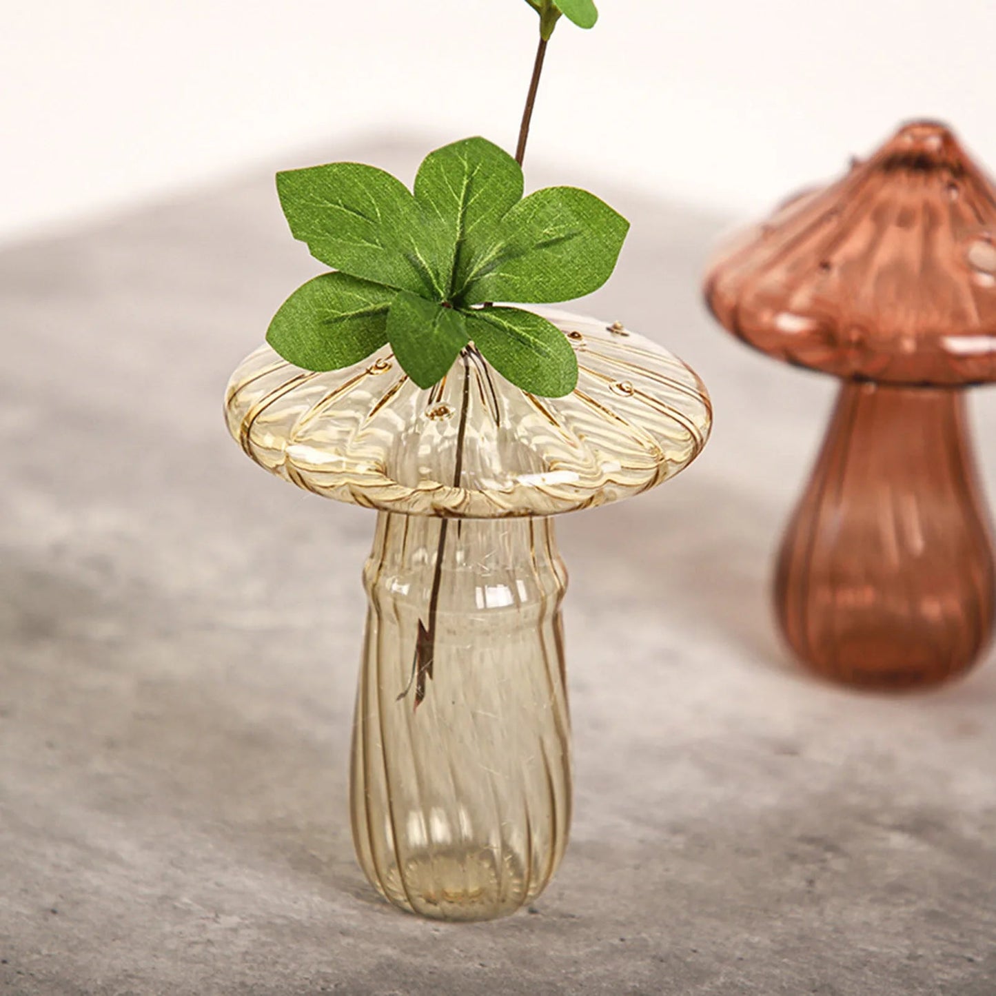 Vase en Verre - NordicMushroomVase™ - Jaune - Suspension florale chic