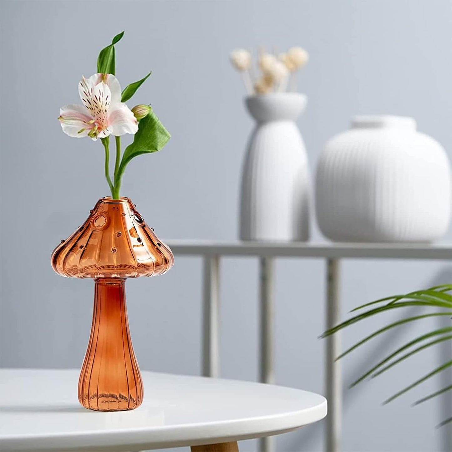 Vase en Verre - NordicMushroomVase™ - Marron - Suspension florale chic