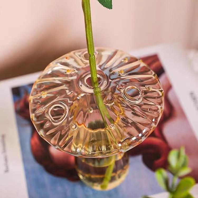 Vase en Verre - NordicMushroomVase™ - Marron - Suspension florale chic