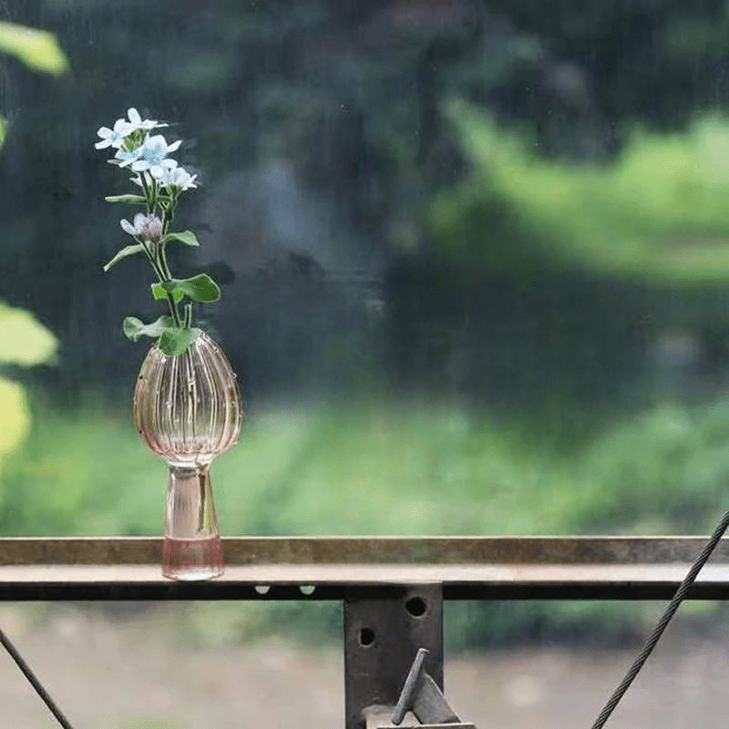 Vase en Verre - NordicMushroomVase™ - Rose - Suspension florale chic