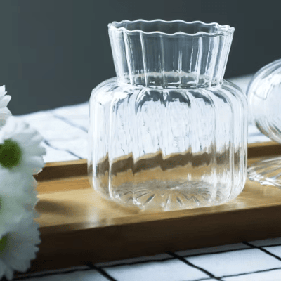 Vase en verre transparent - CreativeGlassVase™ - Style A - Suspension florale chic