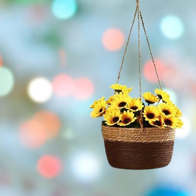 Panier pour plante - PlantBasket™ - Jaune/Marron - Suspension florale chic