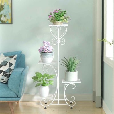 porte plante colonne botanica en fer blanc dans salon moderne