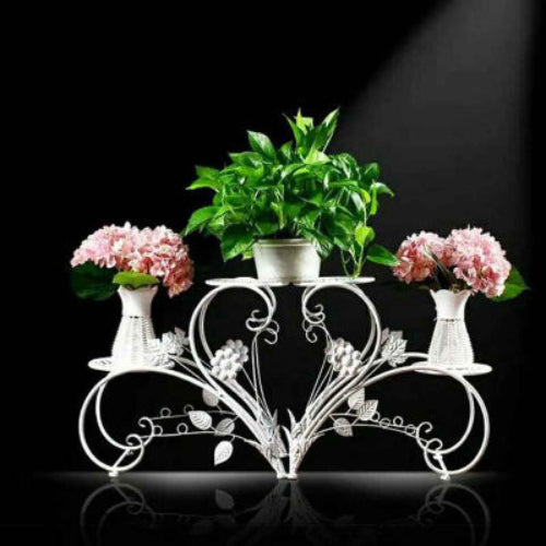 porte plante design romantique blanc pour plantes vertes