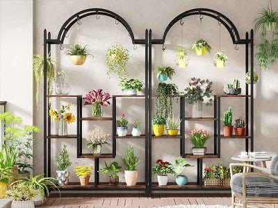 porte plante murale en fer brun rustique pour plantes avec suspensios