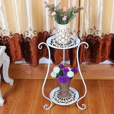 porte plante modern garden blanc double plateaux