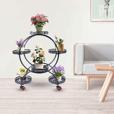 support pour les plantes en fer noir