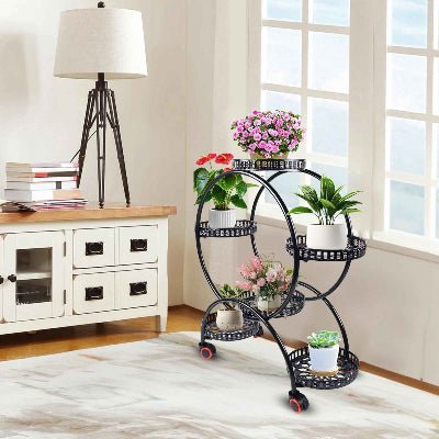 support pour les plantes rond six plateaux