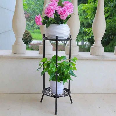 supports pour plantes outdoor noir effet fer forgé
