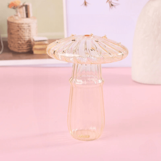 Vase en Verre - NordicMushroomVase™ - Jaune - Suspension florale chic