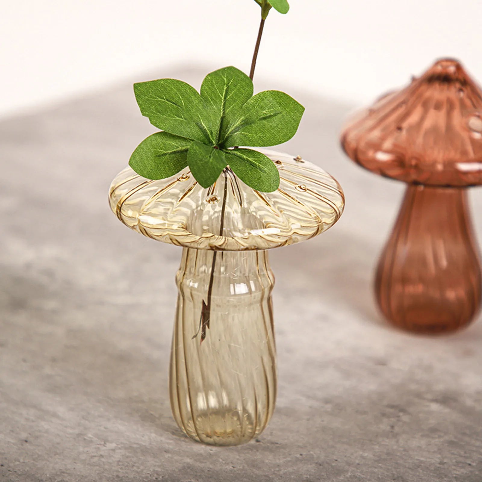 Vase en Verre - NordicMushroomVase™ - Jaune - Suspension florale chic