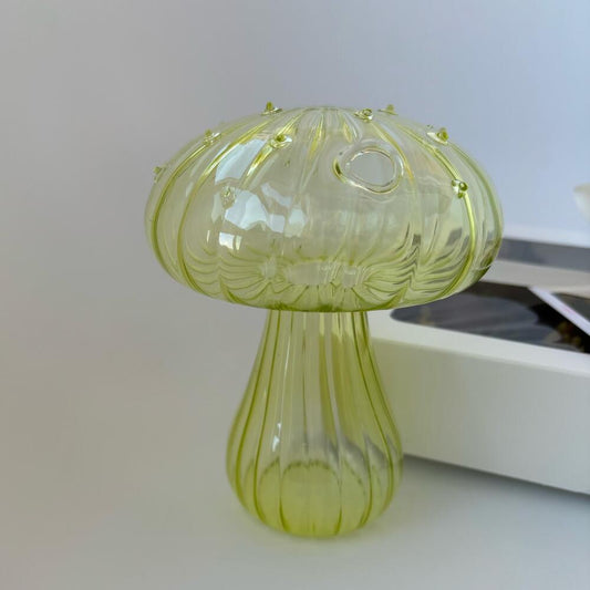 Vase en Verre - NordicMushroomVase™ - Vert - Suspension florale chic